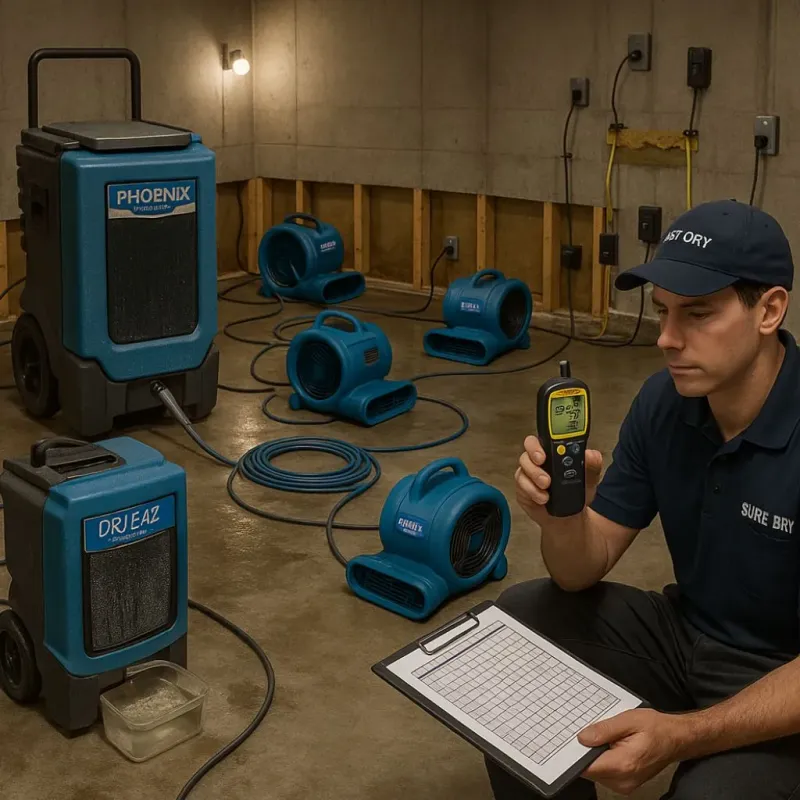Structural Drying and Dehumidification process in Buckingham County, VA